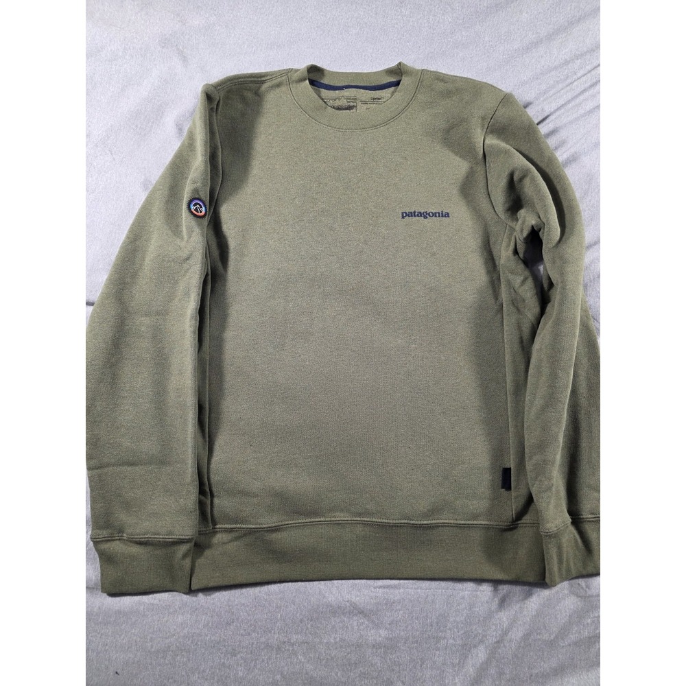 NWOT *READ* Patagonia Fitz Roy Icon Uprisal Crew Sweatshirt Fleck Green W's XS